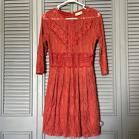 Altar'd State Dresses & Skirts - Altar’d State : Burnt Orange Lace Dress - Small